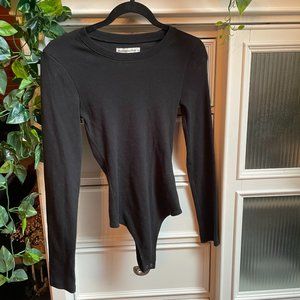 Abercrombie & Fitch Ribbed Long Sleeve Bodysuit